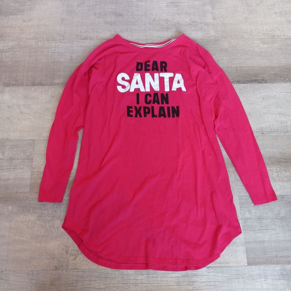 Victoria's Secret Women's Pajama Sleep Christmas Dear Santa Size S Small Red